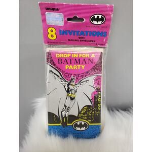 Vintage 1991 Batman Returns Birthday Party Invitation 1990s Retro boy super hero